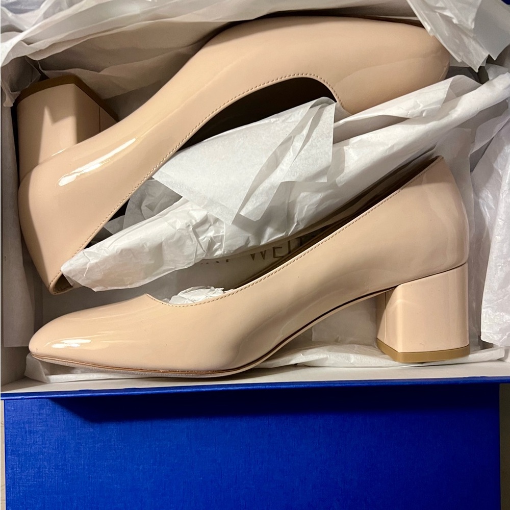 NIB Stuart Weitzman Maeve 50 Cream Heels 8 C fits 8 M